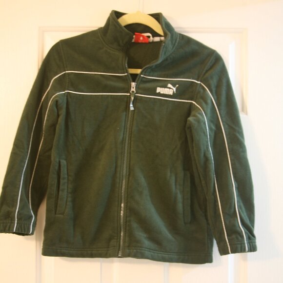 Puma Boy's Fleece Full-Zip Sweatshirt Jacket, Size Boys Small, Green - Picture 1 of 3